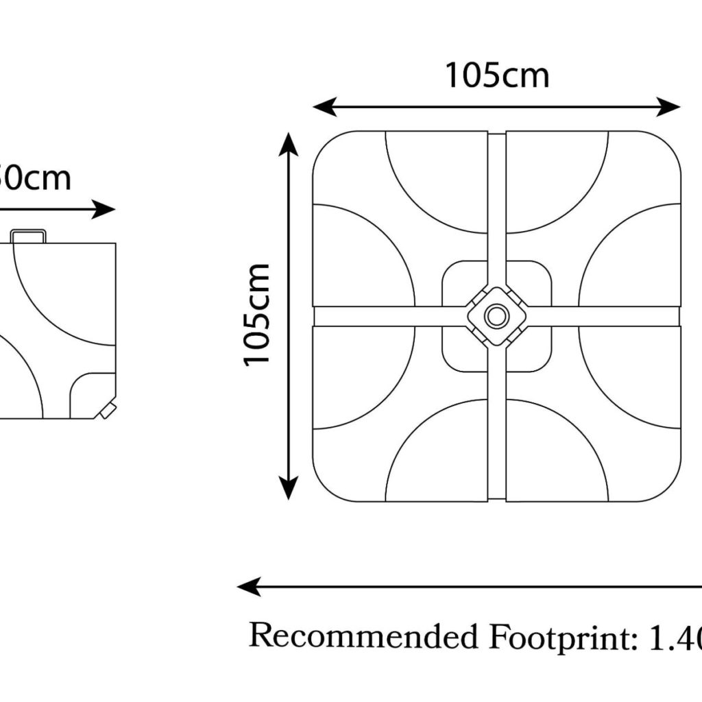 Royal Craft Cantilever Parasol Base Set Of 4 Beckworth Emporium